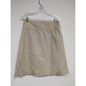Merona Aline Skirt Size 2 Khaki Tan Modest Stretch Lined Womens